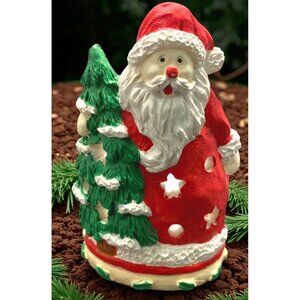 Vintage Santa Claus Tealight Holder Christmas Candle Holder Hermitage Pottery